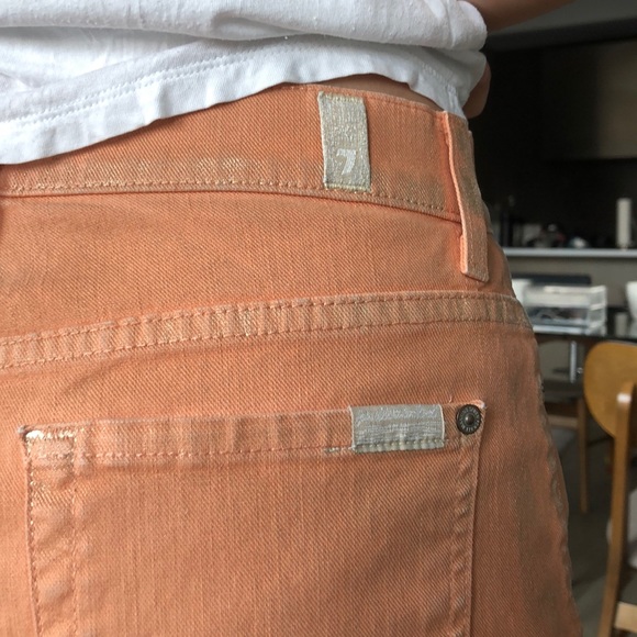 7 for all mankind salmon colored jeans short - Picture 4 of 4